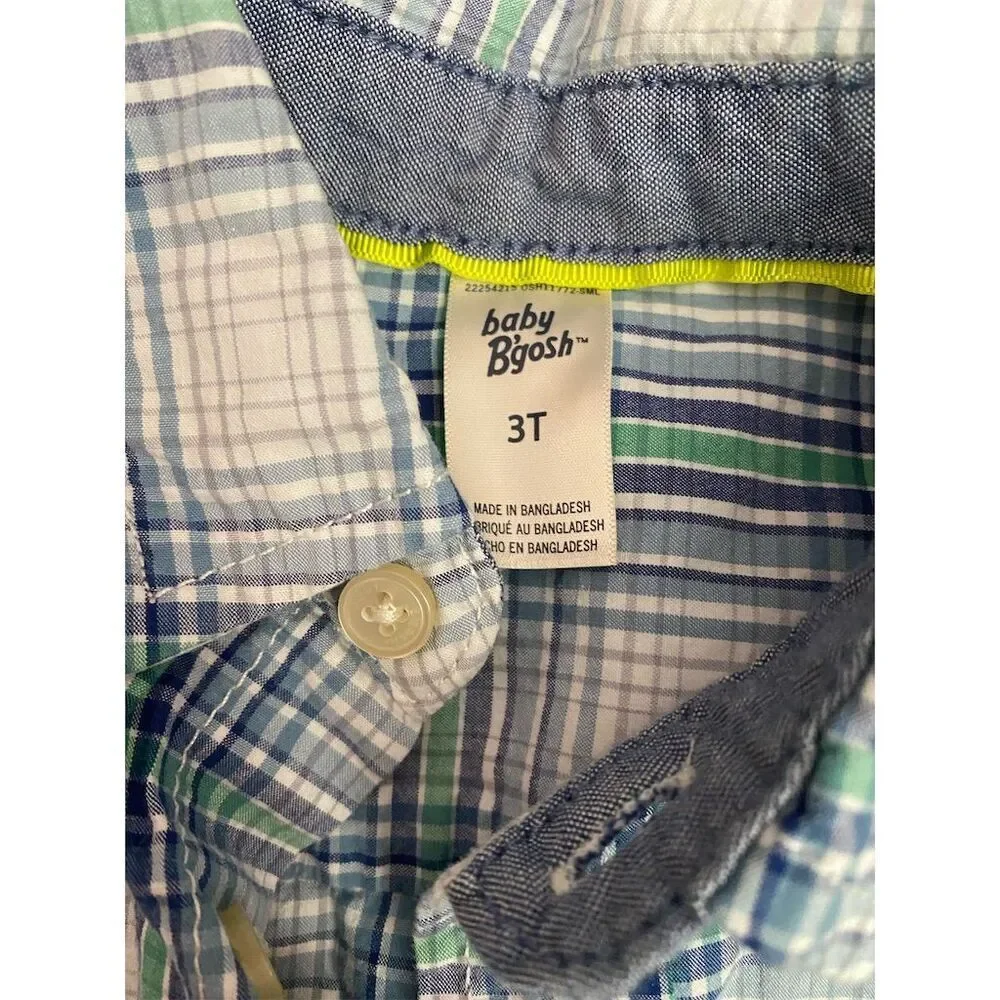 OshKosh B'Gosh Boys' Plaid Long Sleeve Button-Up Shirt Size 4